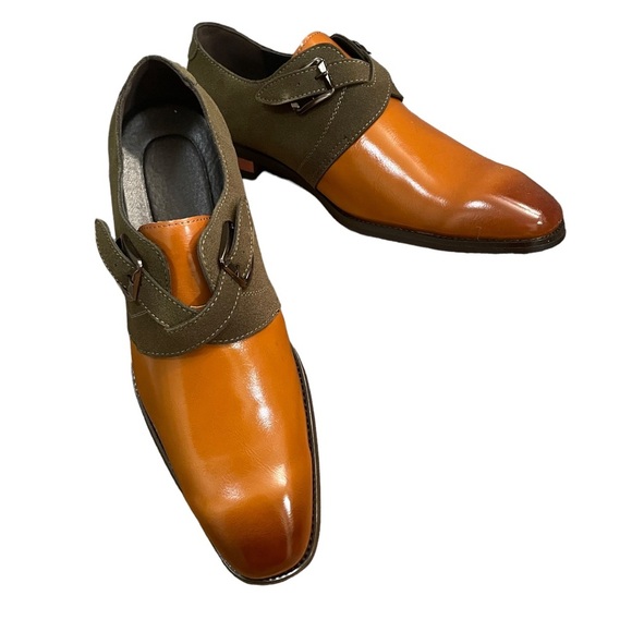 Men’s Handmade slip on loafers, square toe, leather, size 43 (10) - Picture 1 of 10